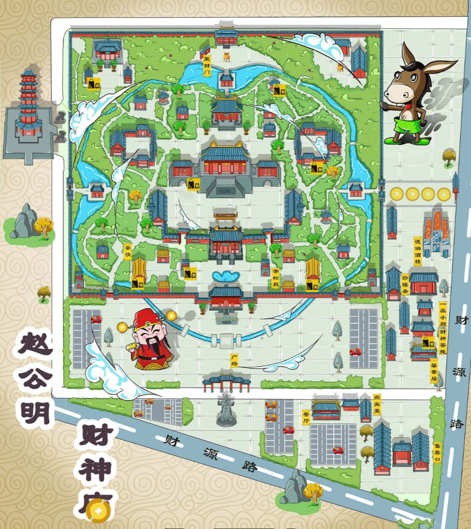 晋安寺庙类手绘地图